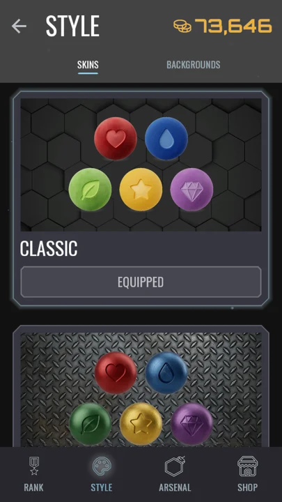 Gravity Pop skin pack screen